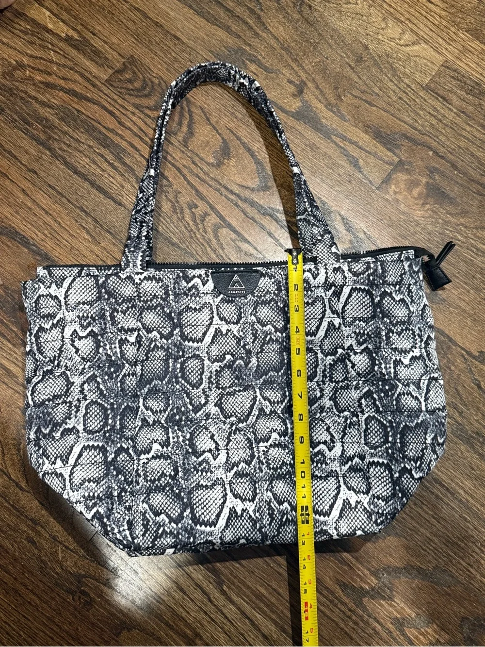 Black & White Snake-Print Tote Bag by Campsite